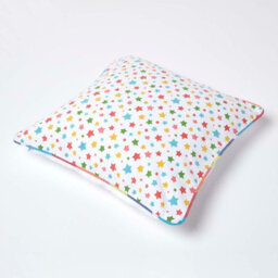 Homescapes Cotton Multi Colour Stars Cushion Cover, 45 X 45 Cm - thumbnail 4