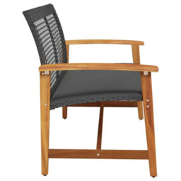 Walplus Garden Bench Black 112 Cm Poly Rattan And Acacia Wood - thumbnail 5