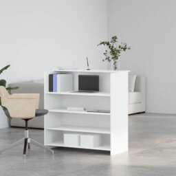 Berkfield Reception Desk White 100X50X103.5 Cm Engineered Wood - thumbnail 3