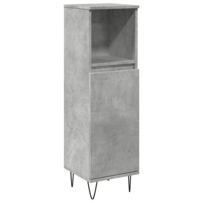Berkfield Industrial Bathroom Cabinet Concrete Grey 30X30X100 Cm Engineered Wood - image 1
