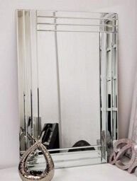 Biznest Large Wall Mirror Bevelled Triple Edge Mirror Strips Frameless Elegant 40X60Cm Mirror Collection Of Biznest Store - thumbnail 1