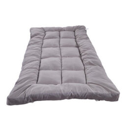 Living And Home King Size Grey Quilted Mattress Topper With Elastic Straps - thumbnail 2