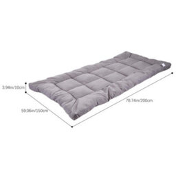 Living And Home King Size Grey Quilted Mattress Topper With Elastic Straps - thumbnail 7