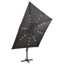Walplus Cantilever Garden Parasol With Pole And Led Lights Anthracite 300 Cm - thumbnail 5