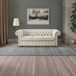Chesterfield 3 Seater Shelly Beige Leather Sofa Bespoke In Classic Style - thumbnail 2