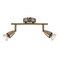 Luminosa Lighting Luminosa Amalfi Adjustable 2 Light Spotlight Antique Brass, Gu10 - thumbnail 3
