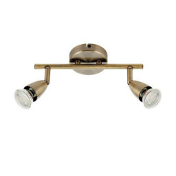 Luminosa Lighting Luminosa Amalfi Adjustable 2 Light Spotlight Antique Brass, Gu10 - thumbnail 2