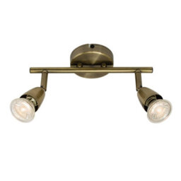 Luminosa Lighting Luminosa Amalfi Adjustable 2 Light Spotlight Antique Brass, Gu10 - thumbnail 1