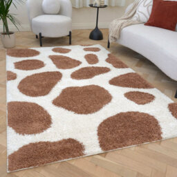 The Rugs Moodi Shaggy Brown Froth Rug Runner Abstract Thick High Pile For Living Rooms, Bedrooms, Hallways, Kitchens - thumbnail 7