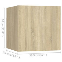 Berkfield Modern 4 Piece Tv Cabinet Set Sonoma Oak Engineered Wood - thumbnail 6
