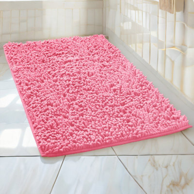 Extra Large Chenille Bath Mat Soft Bathroom Rugs Water Absorbent Pedestal Mats Pink 40 X 120 Cm - image 1