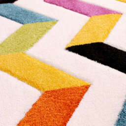 Coral Multicoloured Easy To Clean Geometric Hand Made Modern Dining Room Rug -66 X 230Cm (Runner) - thumbnail 3