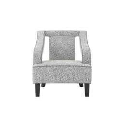 Wyld Haus Letterkenny Upholstered Soft Grey Chenille Armchair With Matt Black Legs - thumbnail 3