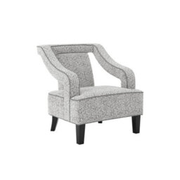 Wyld Haus Letterkenny Upholstered Soft Grey Chenille Armchair With Matt Black Legs - thumbnail 2