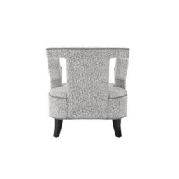 Wyld Haus Letterkenny Upholstered Soft Grey Chenille Armchair With Matt Black Legs - thumbnail 5