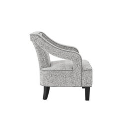 Wyld Haus Letterkenny Upholstered Soft Grey Chenille Armchair With Matt Black Legs - thumbnail 4