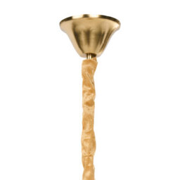 Wyld And Coco Auroralux 46Cm Brass Glass Chandelier Pendant Lamp, Art Deco Glamour Embossed Leaves - thumbnail 9