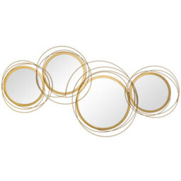 Homcom Metal Wall Art Decorative Mirror Decor Modern Wall Sculpture, Gold - thumbnail 2