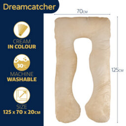 Dreamcatcher Cream Pregnancy Pillow, U Shaped Shredded Memory Foam Maternity Cushion Machine Washable & Removable Velvet Cover - thumbnail 7
