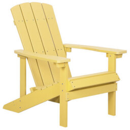 Beliani Garden Chair Adirondack With Footstool Yellow - thumbnail 4