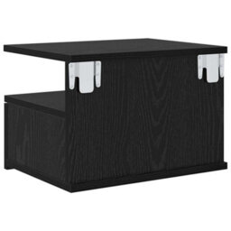 Berkfield Modern Floating Nightstand Black Oak 40X31X27 Cm Engineered Wood - thumbnail 8