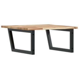 Berkfield Basin Shelf Wall Mounted Steel And Solid Wood Acacia - thumbnail 6