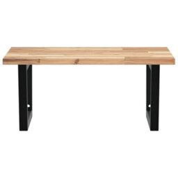 Berkfield Basin Shelf Wall Mounted Steel And Solid Wood Acacia - thumbnail 4
