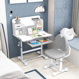Gainoom Kid's Grey Study Desk & Chair Set Height-Adjustable Children Study Desk - thumbnail 3