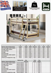 Strictly Beds And Bunks Courtland Heavy Duty Low Pine Bunk Bed, 3Ft Single - thumbnail 2