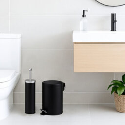 Innoteck Essentials Pedal Dustbin And Toilet Brush With Holder Set - Black. - thumbnail 8