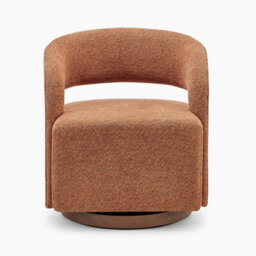 Furniturebox Uk Odessa Orange Fabric Swivel Accent Chair - thumbnail 4