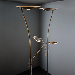 Luminosa Lighting Luminosa Alassio Led 1 Light Floor Lamp Antique Brass, And Frosted Plastic - thumbnail 3