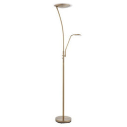Luminosa Lighting Luminosa Alassio Led 1 Light Floor Lamp Antique Brass, And Frosted Plastic - thumbnail 2