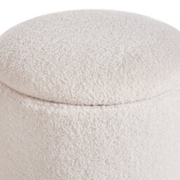 Wyld And Coco Living Boucle Pouffes Set Of 2 Off-White Round Ottomans With Hidden Storage And Nesting Design - thumbnail 8