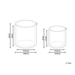 Wyld And Coco Living Boucle Pouffes Set Of 2 Off-White Round Ottomans With Hidden Storage And Nesting Design - thumbnail 4
