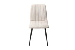 Core Products Aspen White 100Cm Round Dining Table With 4 Natural Fabric Straight Stitch Design Chairs - thumbnail 3