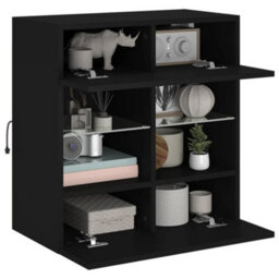 Berkfield Durable Tv Wall Cabinet With Led Lights Black 58.5X30X60.5 Cm - thumbnail 6