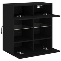 Berkfield Durable Tv Wall Cabinet With Led Lights Black 58.5X30X60.5 Cm - thumbnail 8