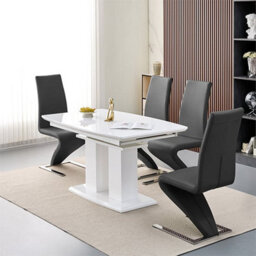 Furniture in Fashion Genisimo Small Gloss Extending Dining Table 4 Demi Z Black Chairs - thumbnail 1