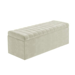 Safar 90Cm Wide Ottoman Storage Box - Cream Naples Ottoman Box With Storage - thumbnail 4