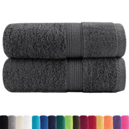 Berkfield Premium Wash Towels Solund 2Pcs Anthracite 30X30Cm 600Gsm - thumbnail 2