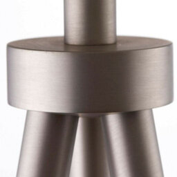 Standing Floor & Table Lamp Set Matt Nickel & Grey Shade Sleek Tripod Leg Light - thumbnail 4