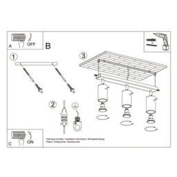Sollux Lighting Ring Steel Burgundy 3 Lights Modern Ceiling Lamps - thumbnail 5