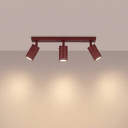 Sollux Lighting Ring Steel Burgundy 3 Lights Modern Ceiling Lamps - thumbnail 3