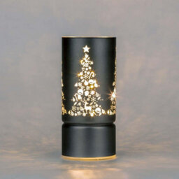 Shatchi 17Cm Christmas Decorated Vase Led Grey Glass Vase / Christmas Tree - thumbnail 1