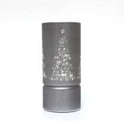 Shatchi 17Cm Christmas Decorated Vase Led Grey Glass Vase / Christmas Tree - thumbnail 4
