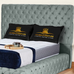 UKBEDFURNITURE Ambassador Grey Plush Valvet Upholstered Gas Lift Ottoman Storage Bed -  With 54 Inch Headboard - thumbnail 2