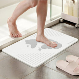 Fino Stone Stone Bath Mat Diatomaceous Earth Shower Mat Non-Slip Super Absorbent Diatomite Stone Mats For Bathroom Floor Quick-Drying