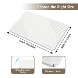 Fino Stone Stone Bath Mat Diatomaceous Earth Shower Mat Non-Slip Super Absorbent Diatomite Stone Mats For Bathroom Floor Quick-Drying - thumbnail 7