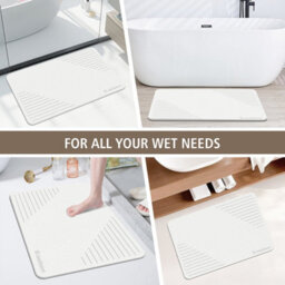 Fino Stone Stone Bath Mat Diatomaceous Earth Shower Mat Non-Slip Super Absorbent Diatomite Stone Mats For Bathroom Floor Quick-Drying - thumbnail 6